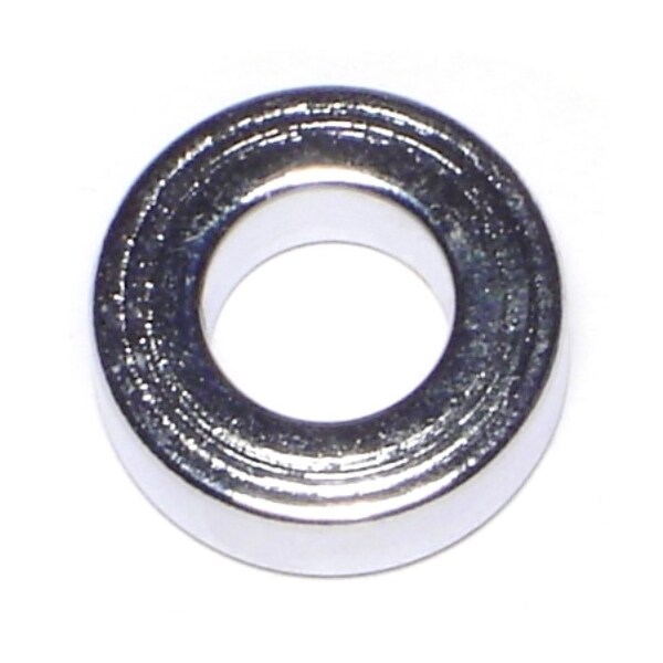 Round Spacer, Chrome Steel, 1/4 in Overall Lg, 3/8 in Inside Dia, 5 PK